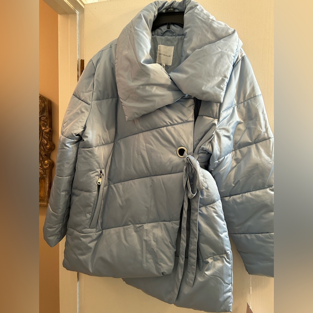 Anthropologie Light Blue Puffer Jacket NWT